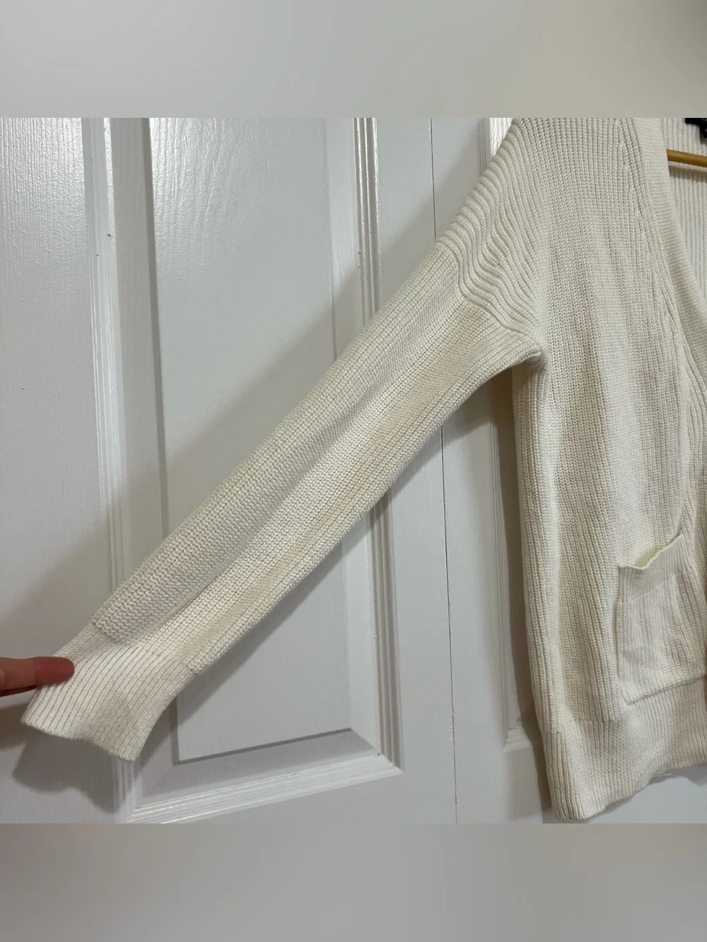 J. Crew Button-Front V-Neck Knit Cardigan Sweater Cotton/Cashmere Ivory Size XS